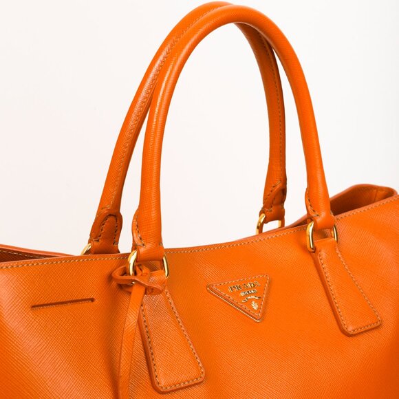 Prada Orange Papaya Saffiano Lux Tote Bag BN1844 - Picture 7 of 15